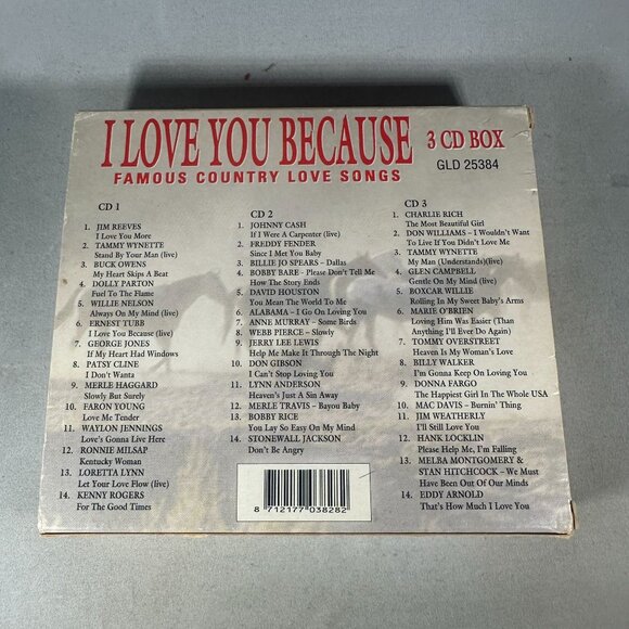 I Love You Because: Famous Country Love Songs 3-CD Box Set 1990s - Picture 2 of 6